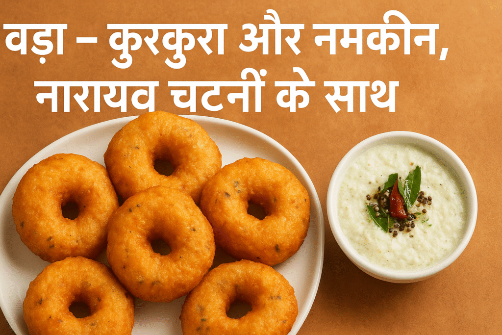 वड़ा – कुरकुरा और नमकीन, नारियल चटनी के साथ